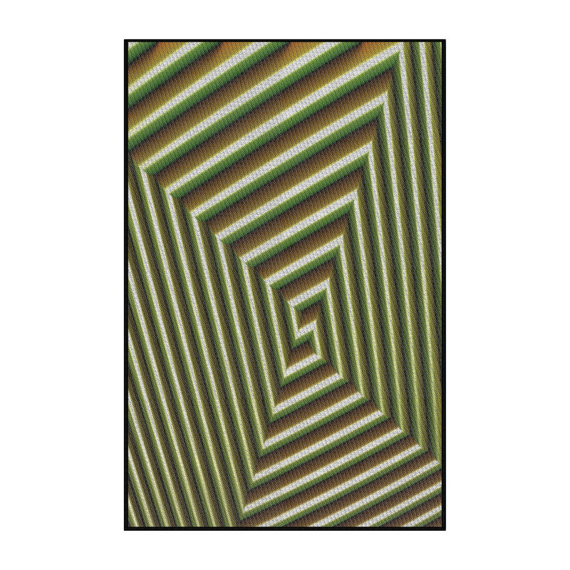 Tapis vert/brun à motifs, Rectangle 5 pi x 7 pi