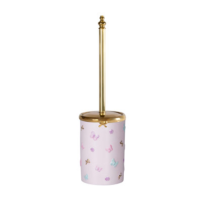 Brosse et support de toilette en porcelaine 16,92 po Butterfly