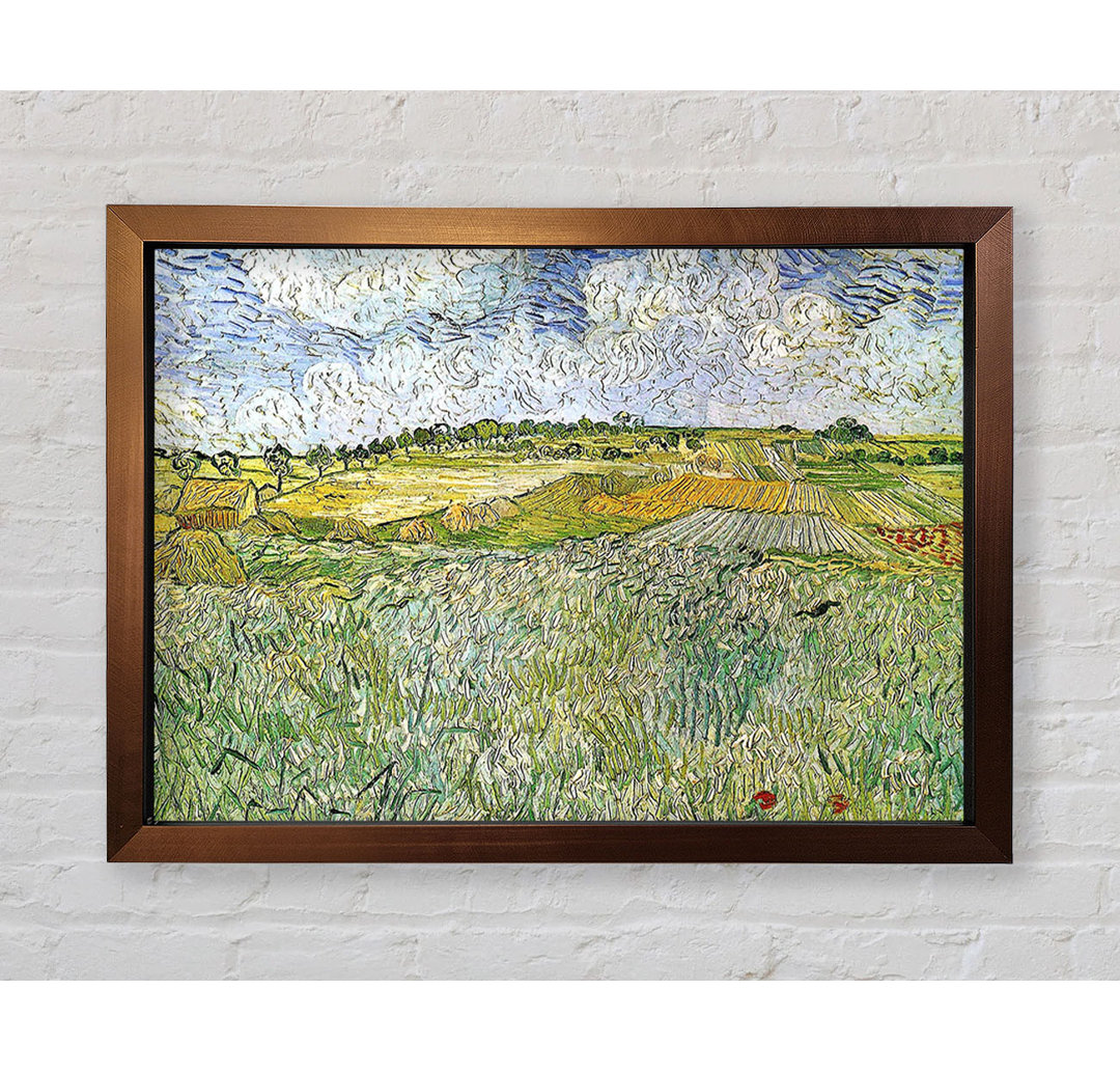 Auvers mit Regenwolken von Vincent Van Gogh - Einzelne Bilderrahmen Kunstdrucke