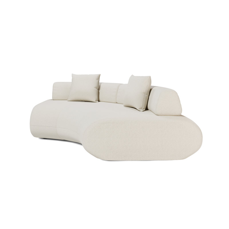 Messina Double Seat Middle Corner Chair In Vainilla Boucle Fabric