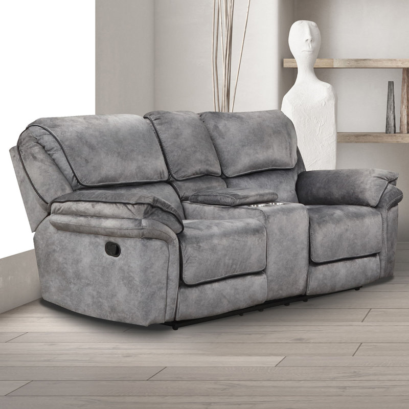 Causeuse transitionnelle l 81,4 po, gris