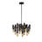 26" Matte Black & Satin Gold Chandelier for Dining Room, Living Room – 19-Light Transitional Design with E12 Bulb Base – LED Compatible, Dramatic Downlight – BACL Certified