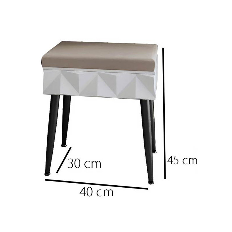 Manufactured Wood Accent Stool, Black