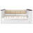 Full Size Wood Daybed With Storage Shelves, Upholstered Backrest,USB And Trundle, White-239019168