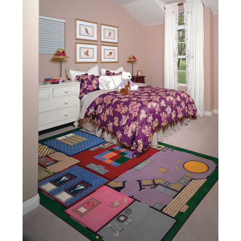 Educational Creative Playhouse Area Rug, Rectangle 7'8" x 10'9"