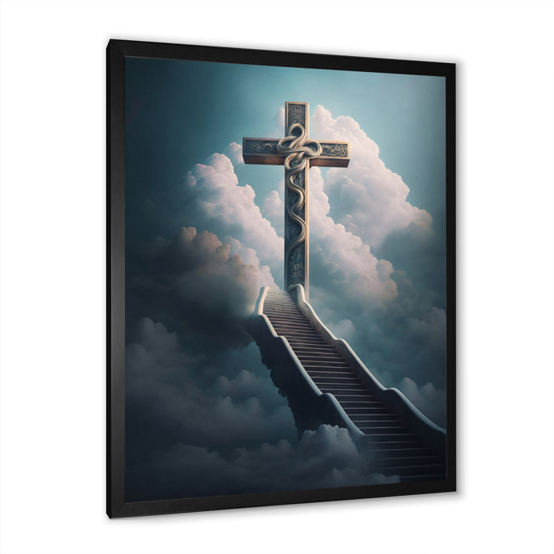 «Stairway to Heaven II», reproduction sur toile, L 12 po x H 20 po, Cadre photo noir