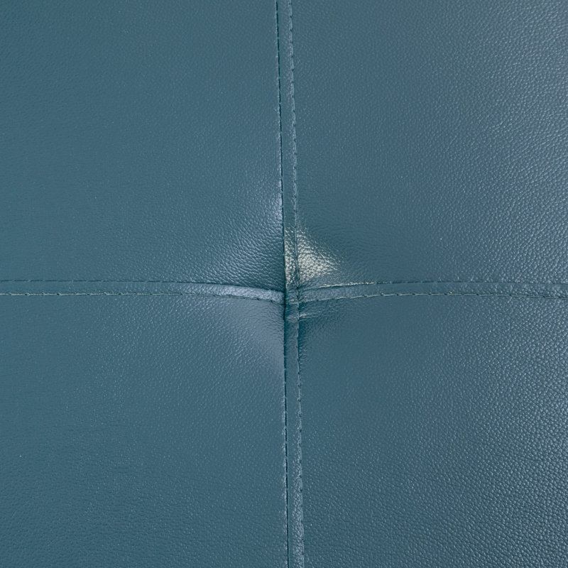 Canapé modulaire rembourré en L avec repose-pieds 3 pièces Erynne, Accoudoir à gauche (vu de face), Similicuir bleu sarcelle