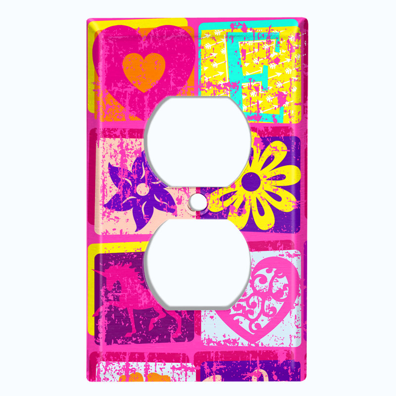 Patterned 1 - Gang Duplex Outlet Standard Wall Plate