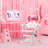 Gaming Chair - Pink PU Leather Ergonomic Reclining Office Chair with Footrest, 310lb Capacity-130027239
