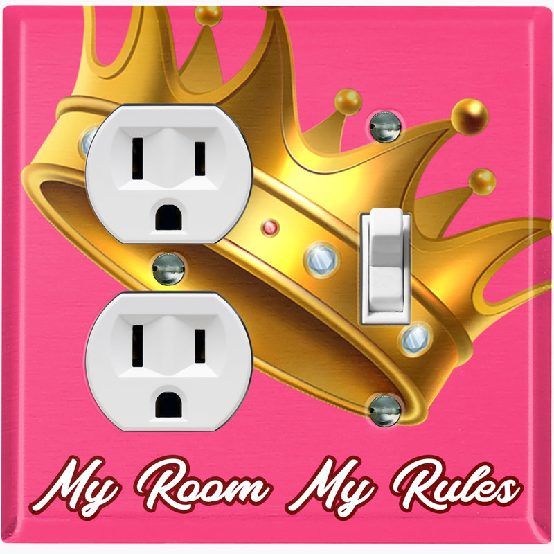 Plaque murale d'interrupteur à bascule rose My Gang My Rules Princess