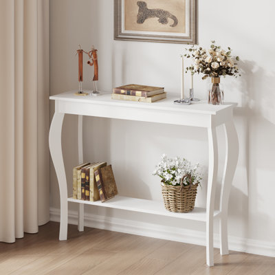 Console l 39,4 po avec tablette de rangement et pieds distinctifs