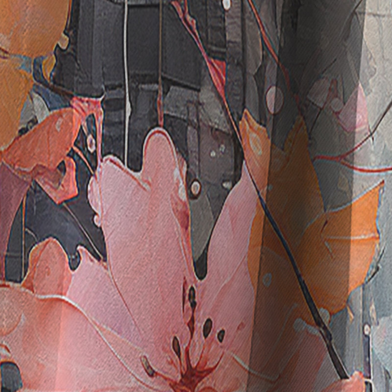 Corail gris érable érable sérénade - rideau occultant floral érable arbre - 1 panneaux, L 52 po x L 95 po