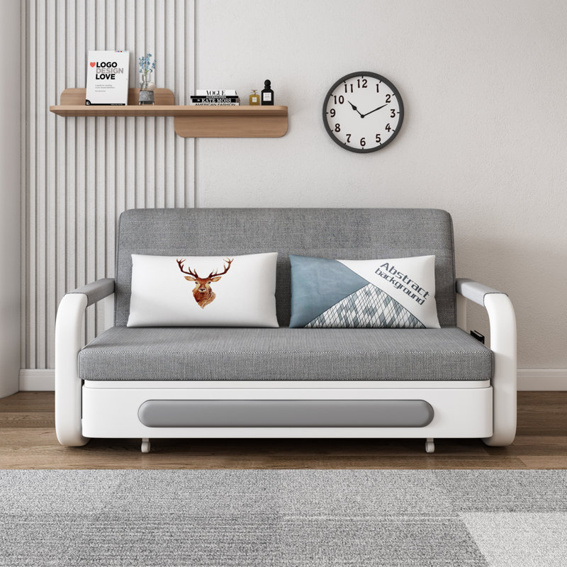 Round Armrest Storage Sofa Bed, Twin