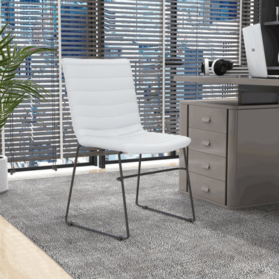 Chaise d'invité de bureau en cuir / polyester Lagan
