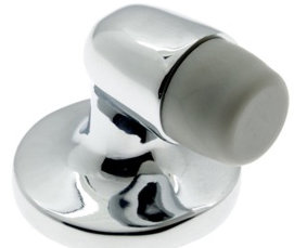 Gooseneck Solid Brass Floor Mount Stop, Polished Chrome