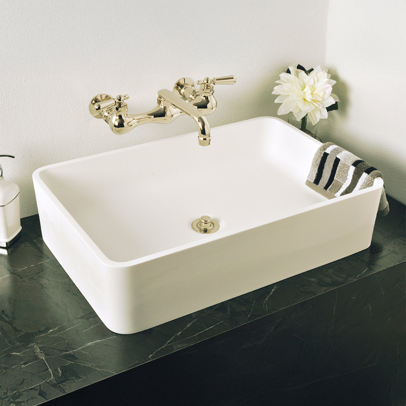 Lavabo rectangulaire en acrylique blanc mat mat par Strom Living, Blanc mat