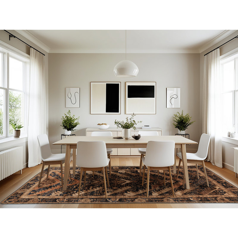 Tapis brun lavable à la machine, Rectangle 7 pi x 10 pi