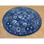 Tapis bleu nouvel âge noué à la main de conception unique 14 pi Fata