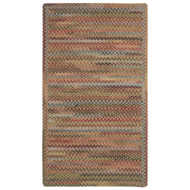 Tapis brun en laine à motif géométrique Phoebe, Rectangle cousu en croix 3 pi x 5 pi