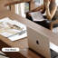 Nut-brown L-Shaped Solid Wood Writing desk-1831339521-1831339548