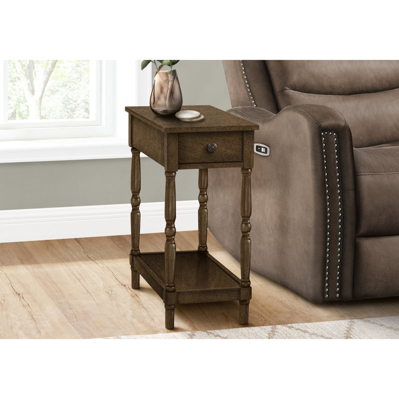 Table d'appoint pour petits espaces - Conception pratique avec étagère de rangement à 2 niveaux