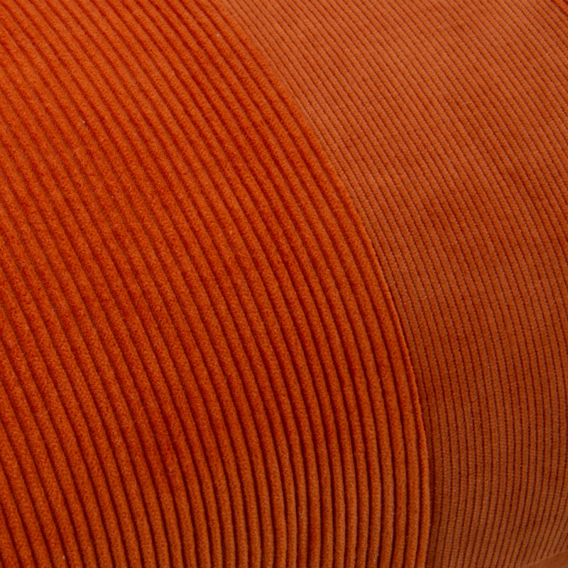 Rust Velvet Corduroy Lumbar Throw Pillow with Polyfill Insert