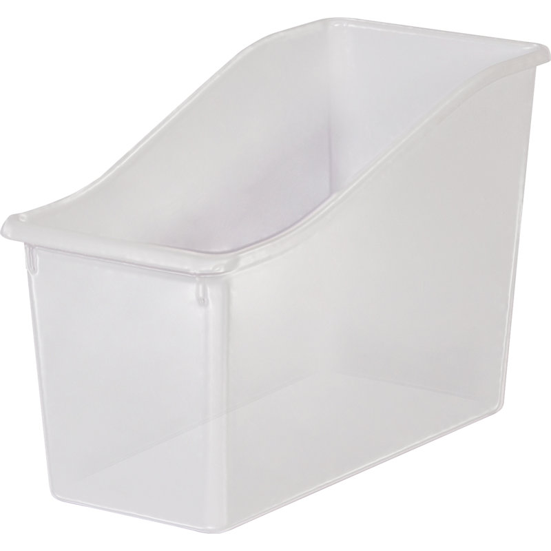 Ensemble de 6 bacs à livres en plastique, transparent, H 8 po x l 7,5 po x P 7,5 po, Clair