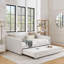  Lit de jour double avec couchette rembourrée avec structure à rayures verticales en lin, beige-1965737085-1965737080
