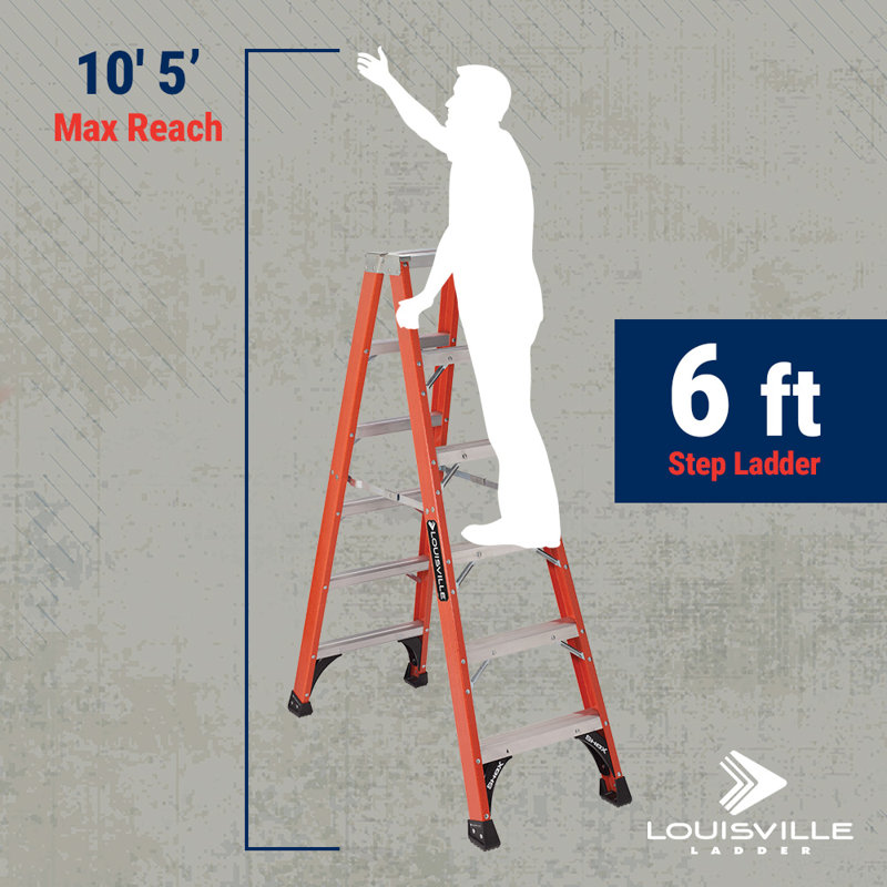 Échelle Louisville, 6 pi, échelle double en fibre de verre, type Iaa, capacité de charge de 375 lb, Fm1406hd