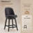 Vintage Upholstered Swivel Bar Stool with Solid Wood Legs-789327783