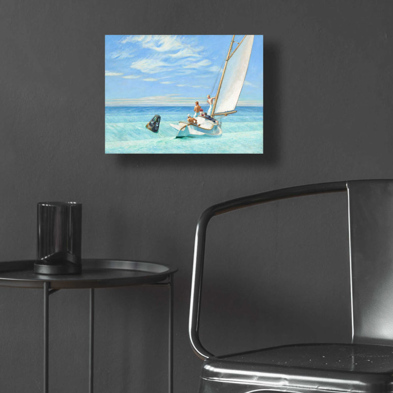 Art mural en verre au sol, 1939 'par Edward Hopper, H 12 po x l 16 po x P 0,13 po
