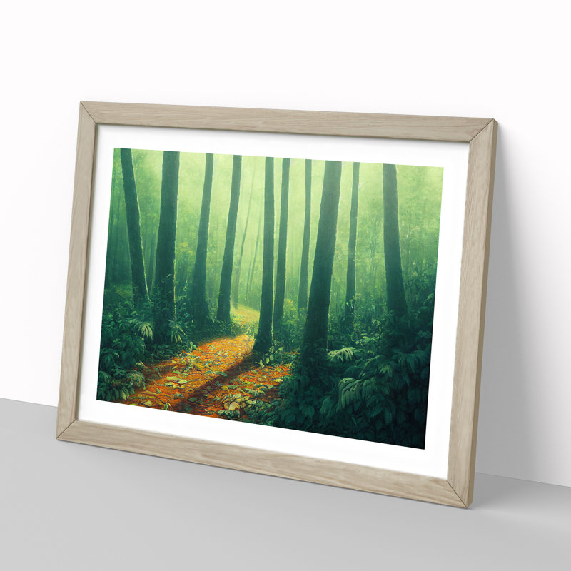 Stimulating Summer Forest - Framed Print, 25cm H x 34cm W x 2cm D, Oak Framed