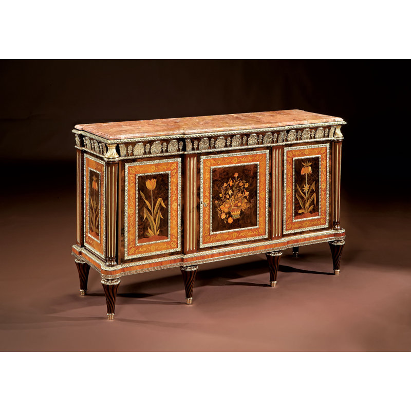 Louis XVI 64" Wide 3 Drawer Sideboard