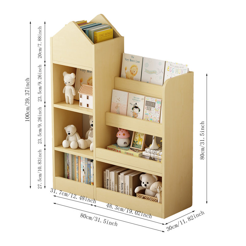 Organisateur de rangement de jouets en bois, Bois