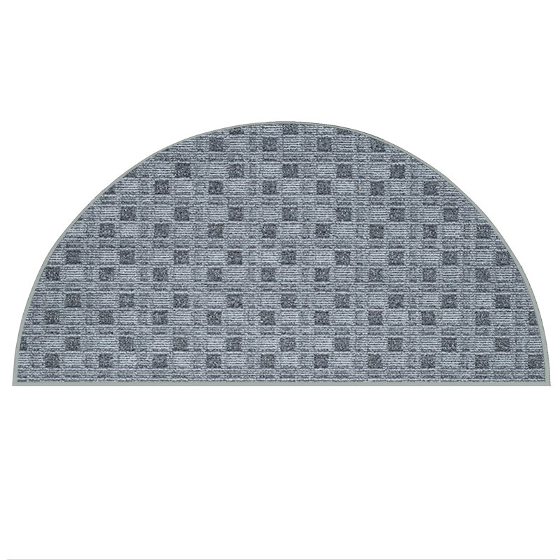 Abstract Indoor/Outdoor Commercial Color Rug - Gray, Half Circle 33" x 66"