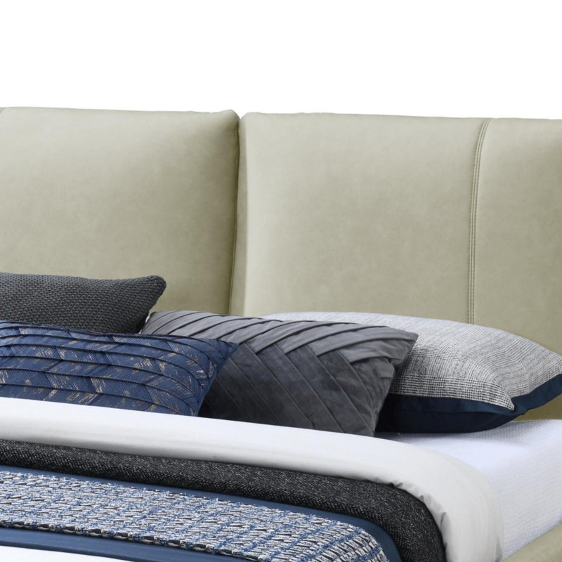 Upholstered Bed Frame, Tan, King