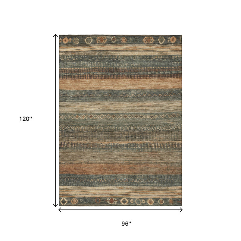 Tapis extérieur lavable vert aztèque 8 pi x 10 pi Aztec