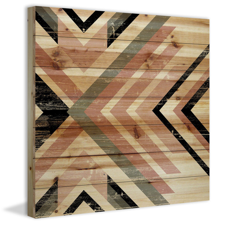 « dueling direction », impression sur bois, H 24 po x l 24 po