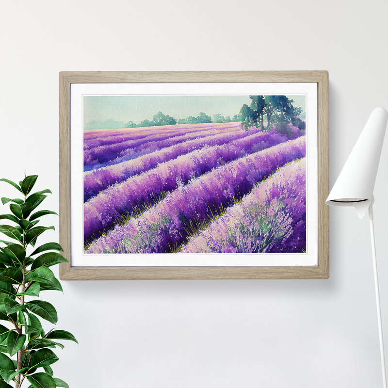 Lavender Field Vol.7 - Framed Print, 25cm H x 34cm W x 2cm D, Oak