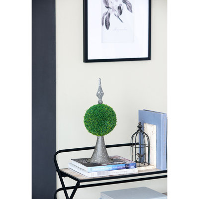 7X7x17" Faux On Metal Holder Bracket - Living Room Accessory For Room, Office, Entryway Mount Base Ornament