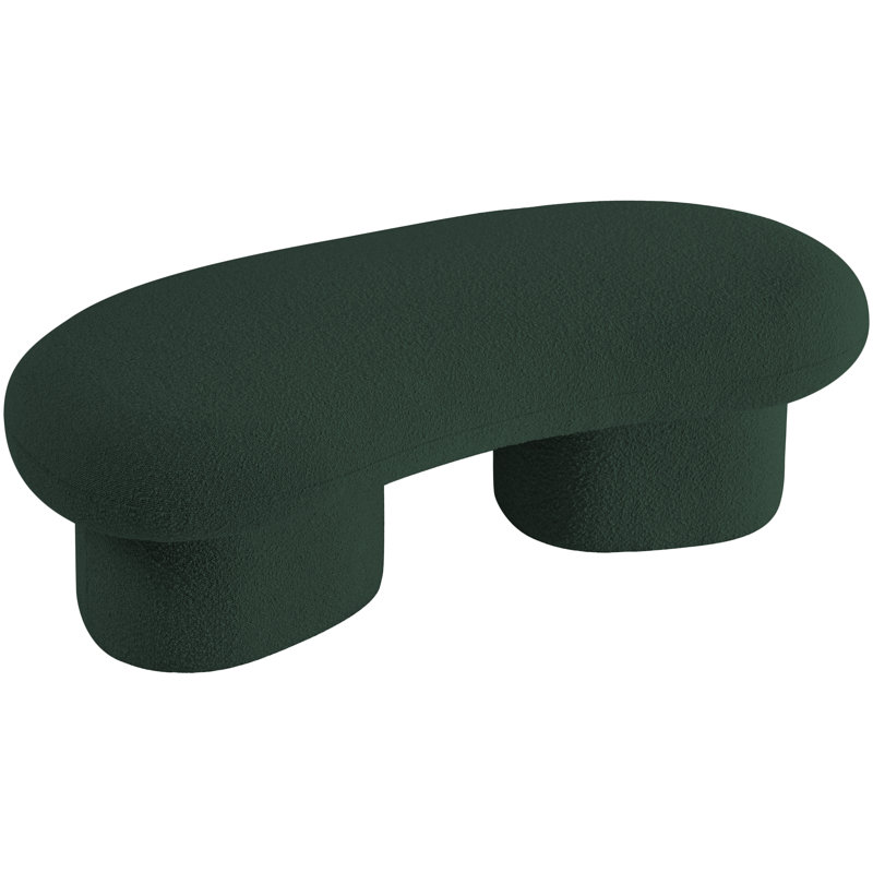Banc rembourré Luka Ipswich Schriver, Tissu bouclé vert