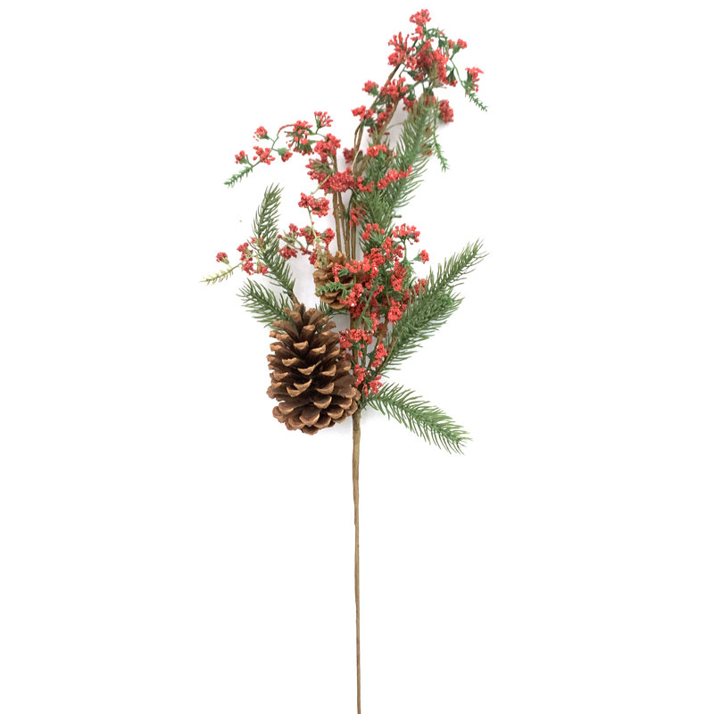 Pine Pick With Berry/Pine Cone