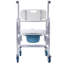 Chaise de chevet 4 en 1, fauteuil de douche avec roulettes de transport 4 roulettes