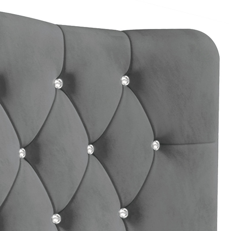 Tête de lit tapissier Dvante, Gris clair, Simple