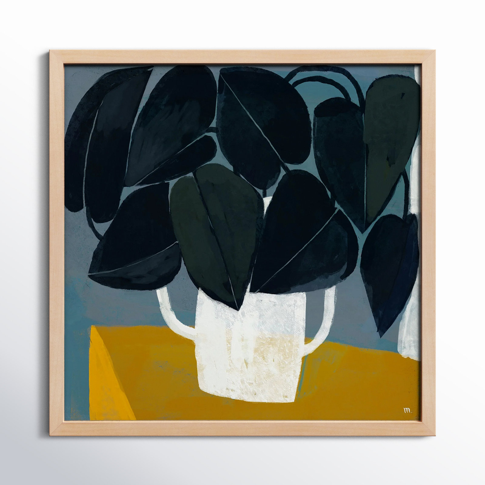 Plant "Summer Interior 1" Painting, Brown, 36" H x 36" W x 1.25" D