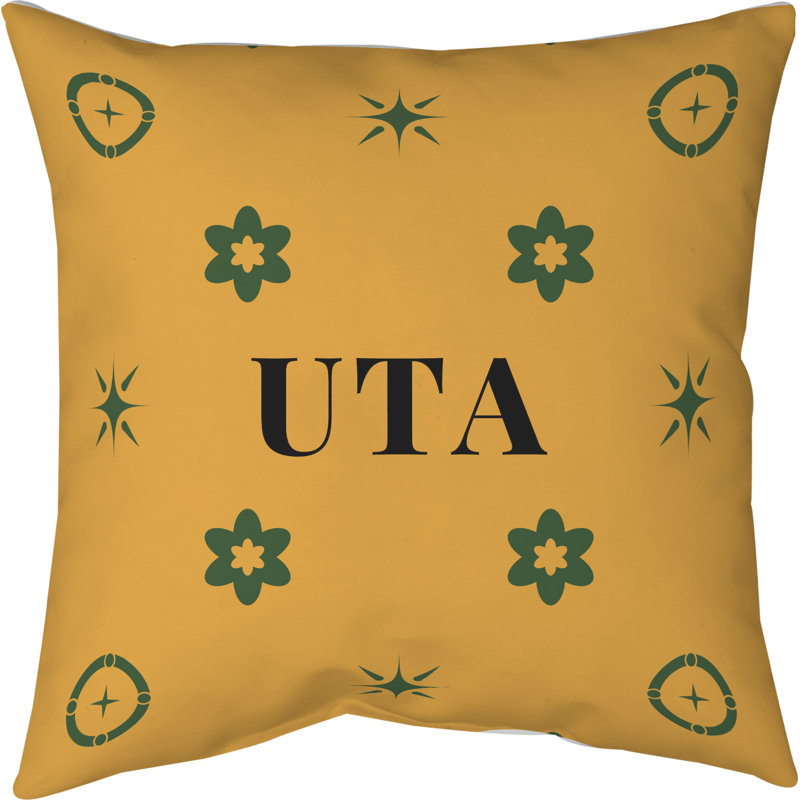 Coussin en coton Utah, Or vert Utah, 26 pouces x 26 pouces