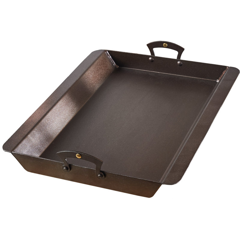 Poêle à rôtir en fer - Poêle à rôtir pré-assaisonnée avec poignées rivetées en laiton, bords à rebords et parois effilées - Batterie de cuisine en fer pour four, plaque de cuisson, barbecue ou service par Classic