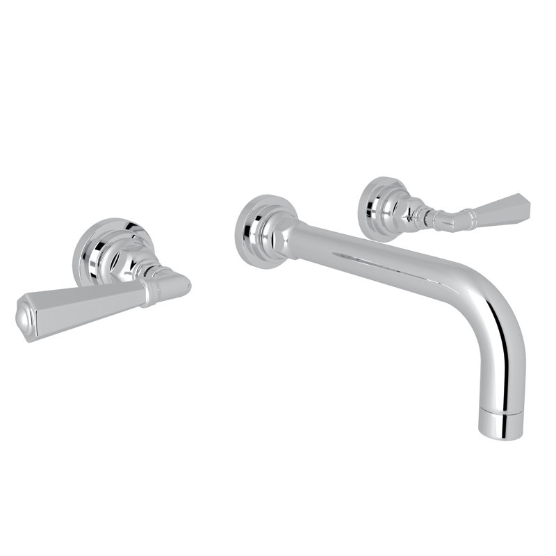 San Giovanni Wall Mounted Faucet, Polished Chrome, Lever Handle