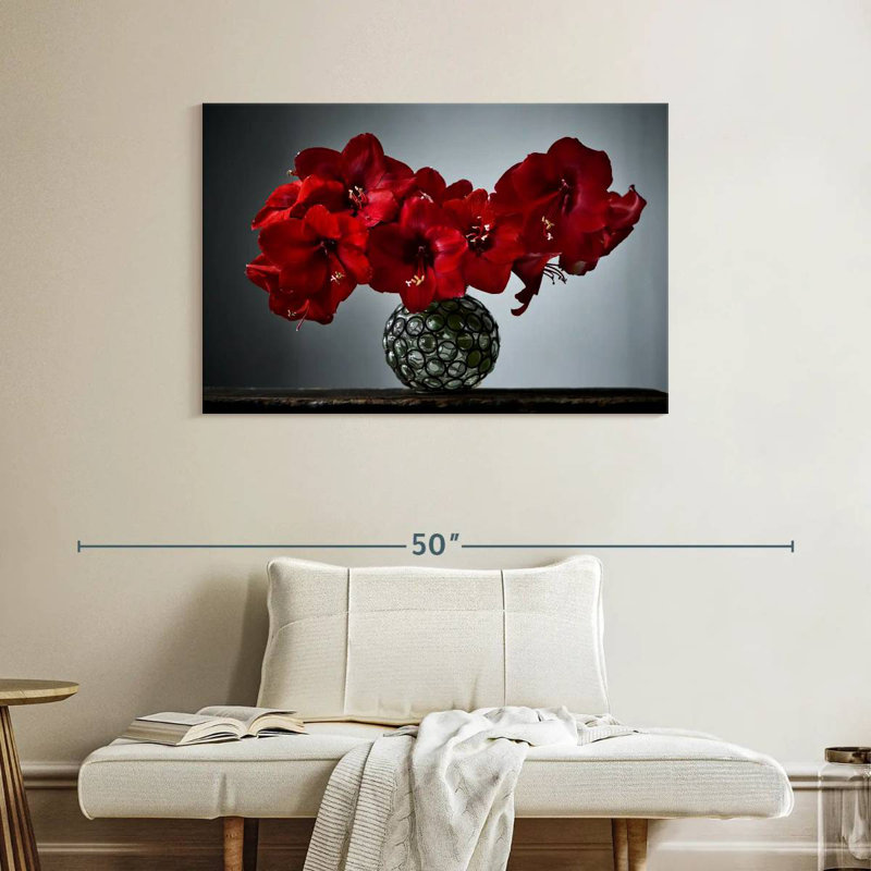 Bouquet de fleurs rouges Harnek, H 26 po x l 39 po