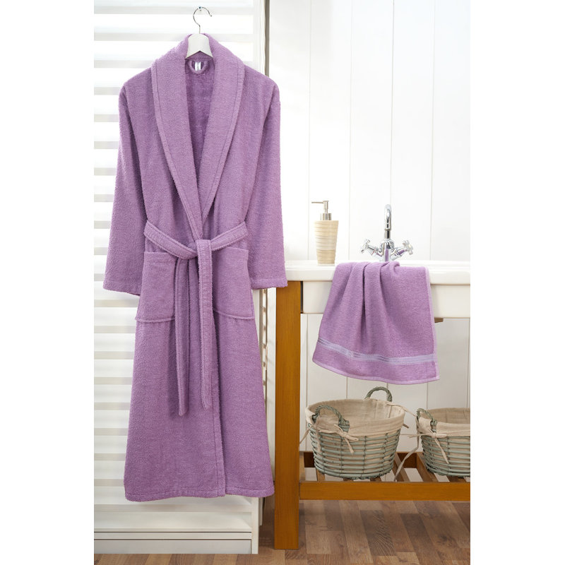 Peignoir mi-mollet avec poches Bogdans, Mauve